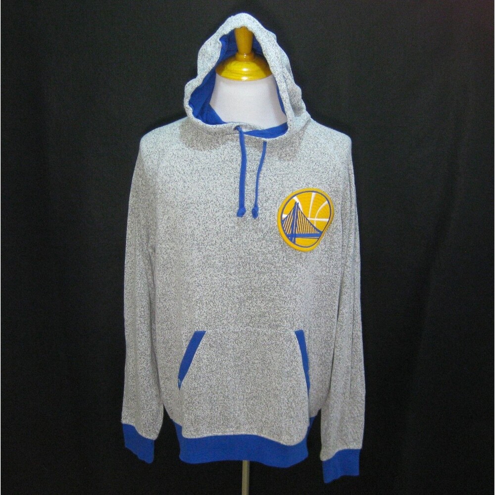 GOLDEN STATE WARRIORS Men's (Size XL) Gray Adidas Hoodie Hooded Sweatshirt NBA